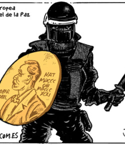 Unión Europea gana Nobel de la Paz por impulsar el armamentismo y las intervenciones imperialistas