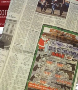 PARADOJA EN ESTADOS UNIDOS: UNA PUBLICIDAD DE ARMAS JUNTO A LA NOTICIA DE LA MASACRE