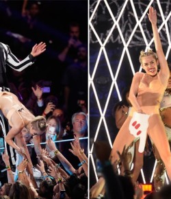 Miley Cyrus escandalizó con su baile hot en los premios MTV.