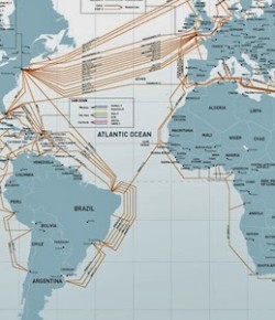 La maraña de cables submarinos que unen continentes