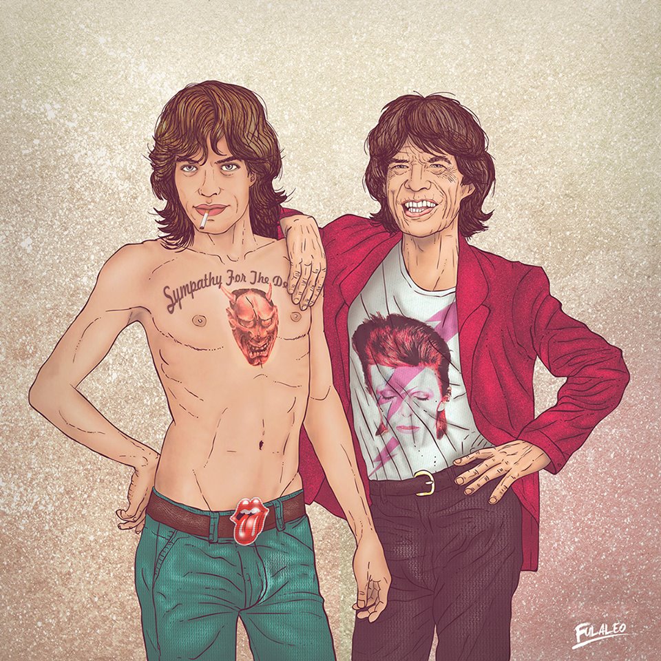 Mick Jagger art fulaleo